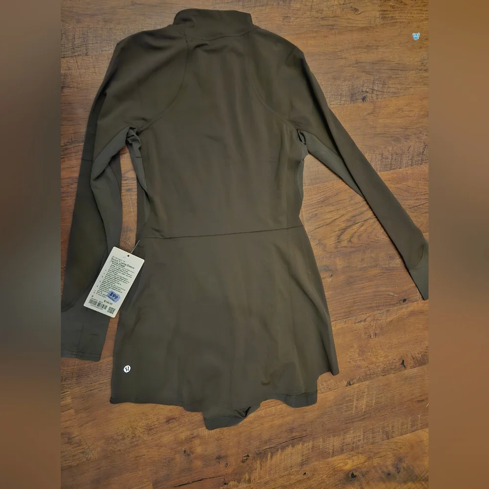 lululemon athletica Olive Green Long-Sleeve Half-Zip Mini Dress